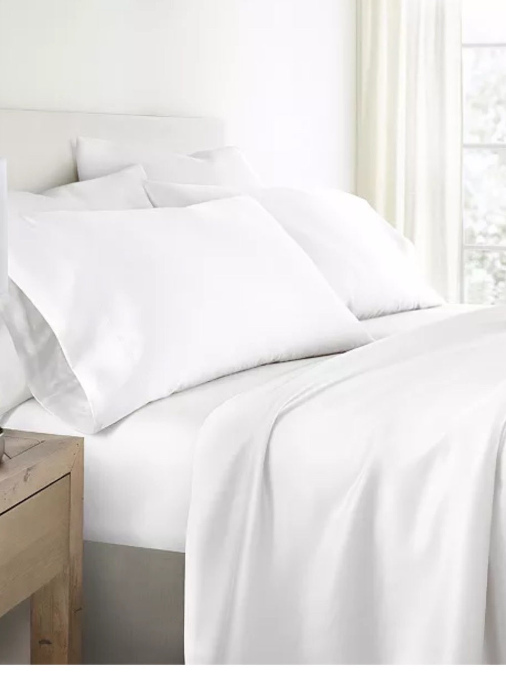 Ienjoy Home Bamboo Sheet Set Cal King White NWT
